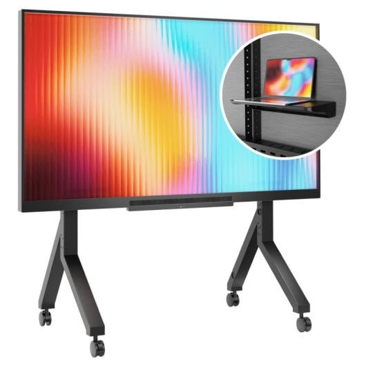 Meuble TV Onkron à roulettes 70-110 pouces - Support TV et tableau blanc interactif noir, 120,5 kg - Support TV et tableau blanc interactif avec VESA max. 1000x800 / TS2081-B