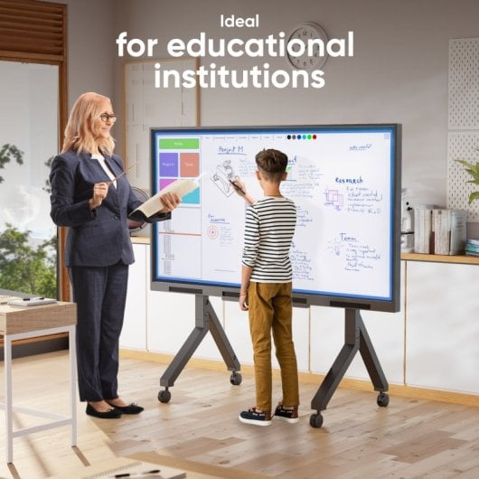 Meuble TV Onkron à roulettes 70-110 pouces - Support TV et tableau blanc interactif noir, 120,5 kg - Support TV et tableau blanc interactif avec VESA max. 1000x800 / TS2081-B