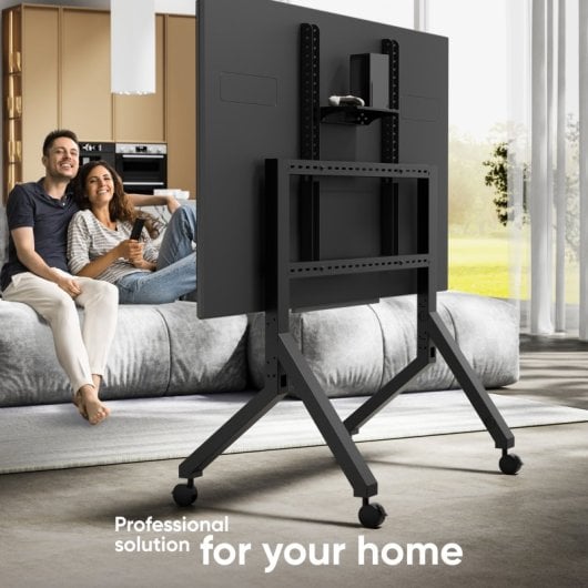 Meuble TV Onkron à roulettes 70-110 pouces - Support TV et tableau blanc interactif noir, 120,5 kg - Support TV et tableau blanc interactif avec VESA max. 1000x800 / TS2081-B