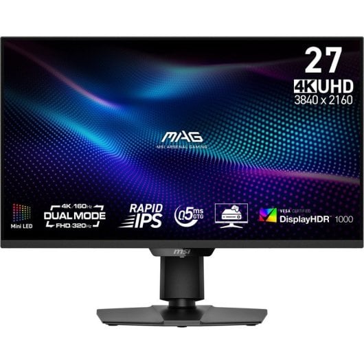 MSI MAG 274UPDF E16M 27" Mini LED Rapid IPS UltraHD 4K 160 Hz Double mode USB-C VESA DisplayHDR 1000