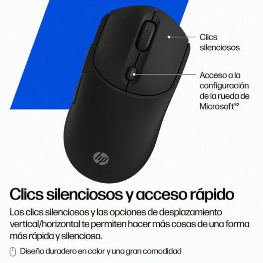 HP Wireless Silent Mouse 24 Monate Batterielebensdauer Beidhändiges, weiches Silikon