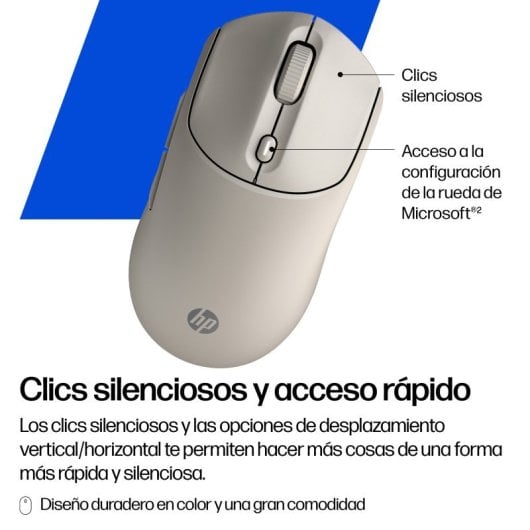 Ratón HP 400 Inalámbrico Dual Bluetooth/USB 2.4GHZ Silencioso Batería 24 Meses 6000DPI Silicona Suave Negro