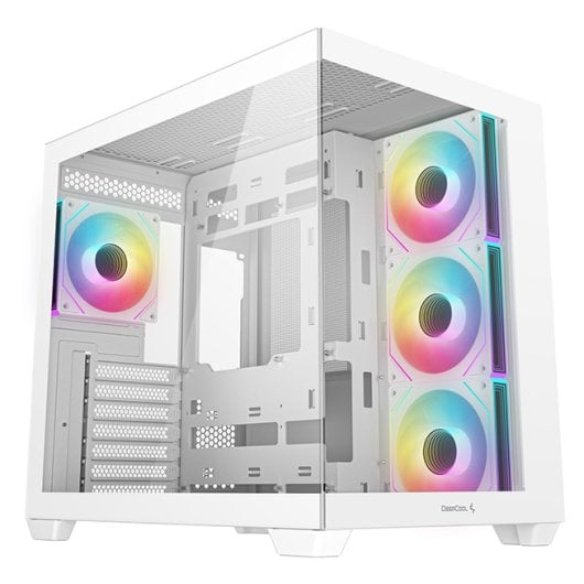 Torre DeepCool CG530 4F WH Blanco 3 Ventiladores 120mm Vidrio Templado ATX