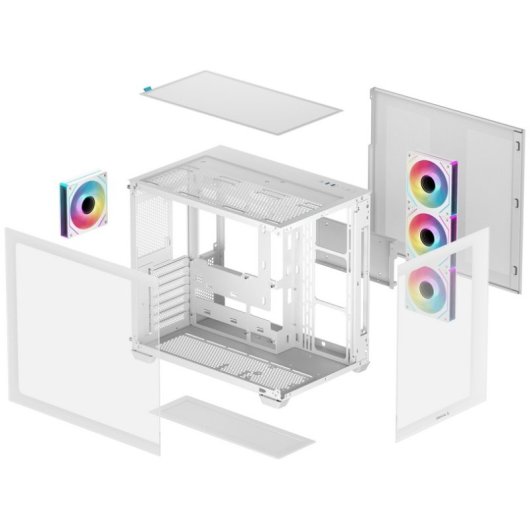 Torre DeepCool CG530 4F WH bianca con 3 ventole da 120 mm e case ATX in vetro temperato