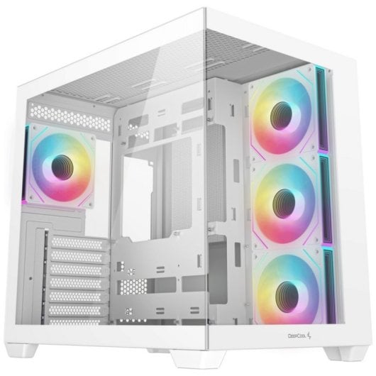 Torre DeepCool CG530 4F WH bianca con 3 ventole da 120 mm e case ATX in vetro temperato