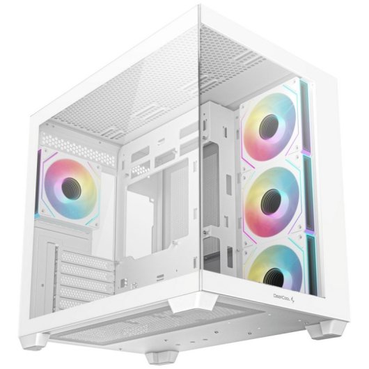Torre DeepCool CG530 4F WH bianca con 3 ventole da 120 mm e case ATX in vetro temperato