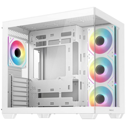 Torre DeepCool CG530 4F WH bianca con 3 ventole da 120 mm e case ATX in vetro temperato