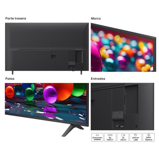 TV LG LED 65UA75006LA 65" 4K UltraHD 60Hz Smart TV WebOS HDR10 HLG HDMI 2.1