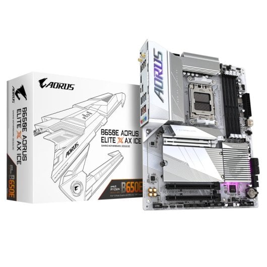 Placa mãe Gigabyte B650E ATX AM5 AORUS ELITE X ICE WiFi 6E DDR5 PCIe 5.0