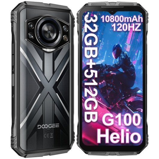 Doogee S Cyber Pro 32 GB de RAM, 512 GB de ROM, bateria de 10.800 mAh, Helio G100, IP69K, 6,6″, FHD+, 120 Hz