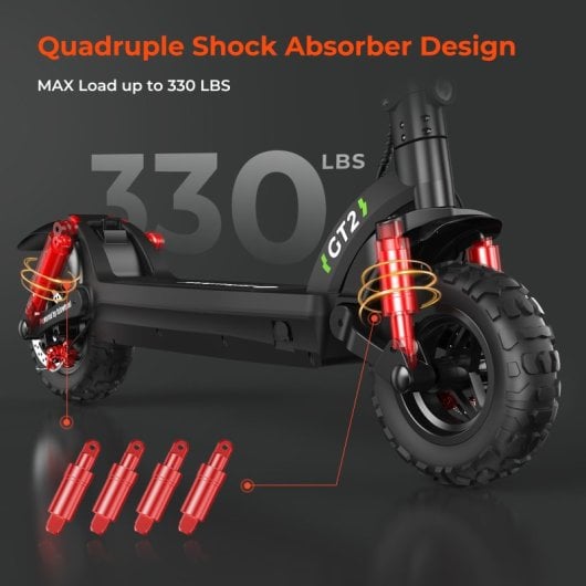 Patinete eléctrico isinwheel 45km/h 45km de autonomía 800W 11? offroad suspensión cuádruple luces LED