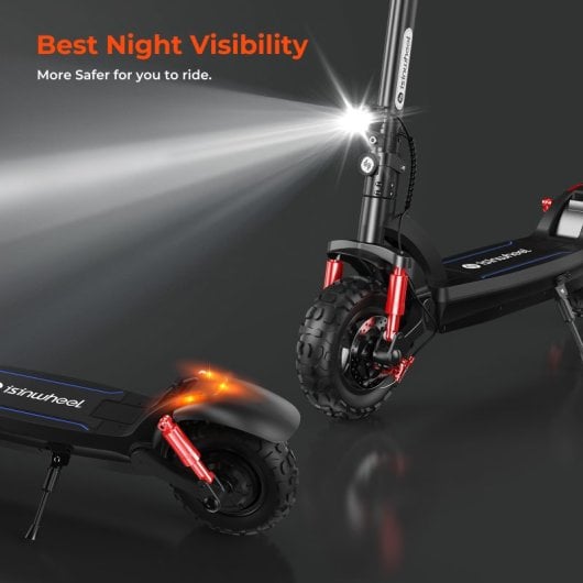 Patinete eléctrico isinwheel 45km/h 45km de autonomía 800W 11? offroad suspensión cuádruple luces LED