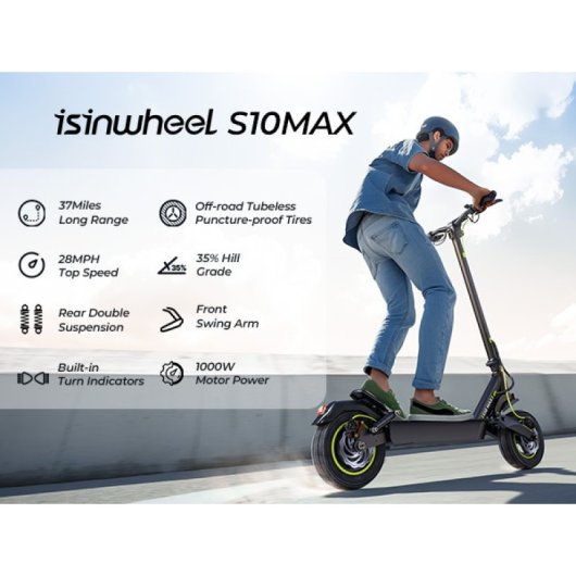 Patinete eléctrico isinwheel 45km/h 60km de autonomía 1000W App y suspensión avanzada