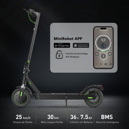 Patinete eléctrico isinwheel 25km/h 28km de autonomía 350W con neumáticos 8,5? y control APP