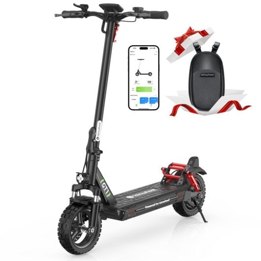 Isinwheel 45 km/h, 45 km Reichweite, 800 W Elektroroller mit App, Federung und 10-Zoll-Reifen