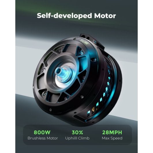Isinwheel 45 km/h, 45 km Reichweite, 800 W Elektroroller mit App, Federung und 10-Zoll-Reifen