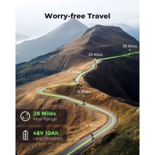 Isinwheel 45 km/h, 45 km Reichweite, 800 W Elektroroller mit App, Federung und 10-Zoll-Reifen