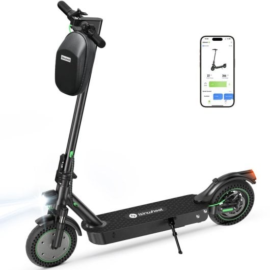 Isinwheel 25km/h 35km de alcance 500W scooter elétrica dobrável com travões EABS e aplicação