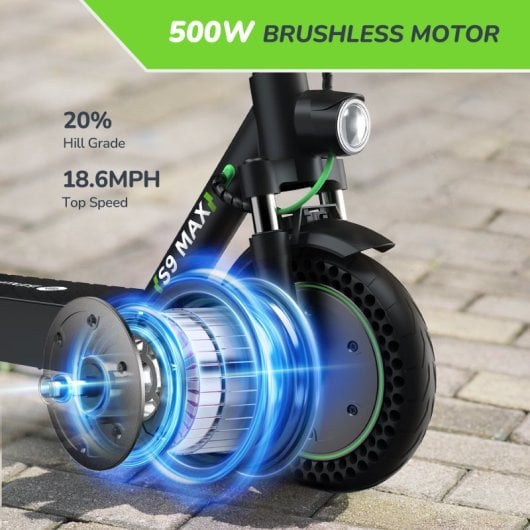 Isinwheel 25km/h 35km de alcance 500W scooter elétrica dobrável com travões EABS e aplicação