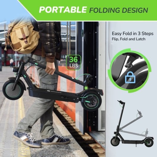 Isinwheel 25km/h 35km de alcance 500W scooter elétrica dobrável com travões EABS e aplicação