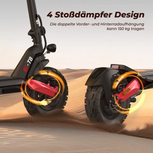 Patinete eléctrico isinwheel 20km/h 100km de autonomía 1200W todoterreno con amortiguadores LED