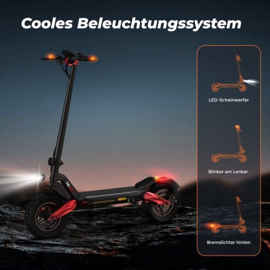 Patinete eléctrico isinwheel 20km/h 100km de autonomía 1200W todoterreno con amortiguadores LED