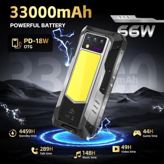 Oukitel WP100 Titan 48GB 512GB Proyector 5G 33000mAh 1200lm