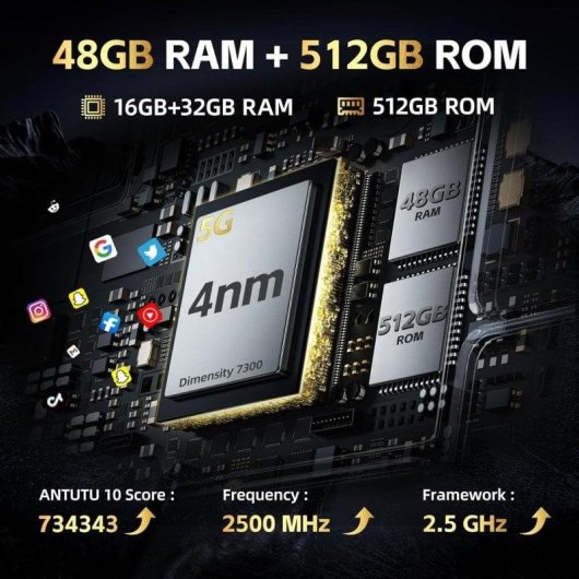 Oukitel WP100 Titan 5G 16GB 512GB 6.8" Negro