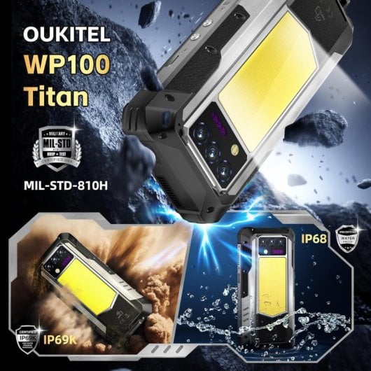 Oukitel WP100 Titan 48GB 512GB Proyector 5G 33000mAh 1200lm