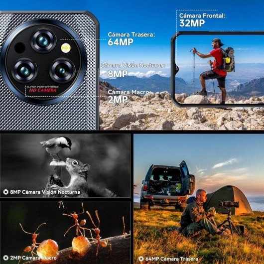 Oukitel WP35 Pro 5G 12GB Preto 512GB Tripla Câmara