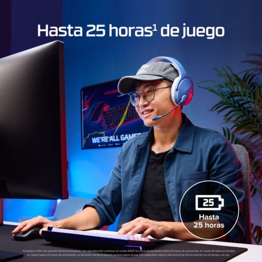 Auriculares HyperX Cloud Jet Inalámbricos 2.4 GHz y Bluetooth con Micrófono y Batería 25h