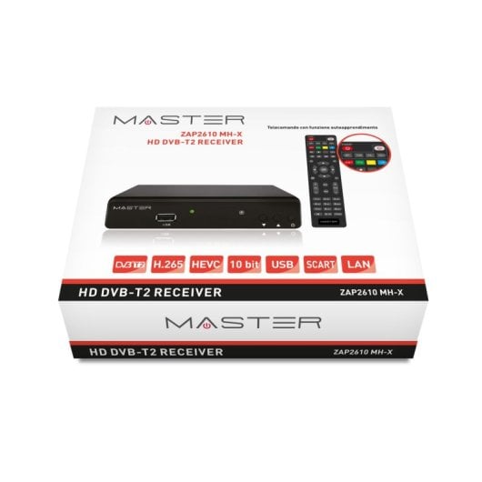 Receptor de TV Digital Engel DVB-T2 HEVC Full HD HDMI USB Ethernet Negro