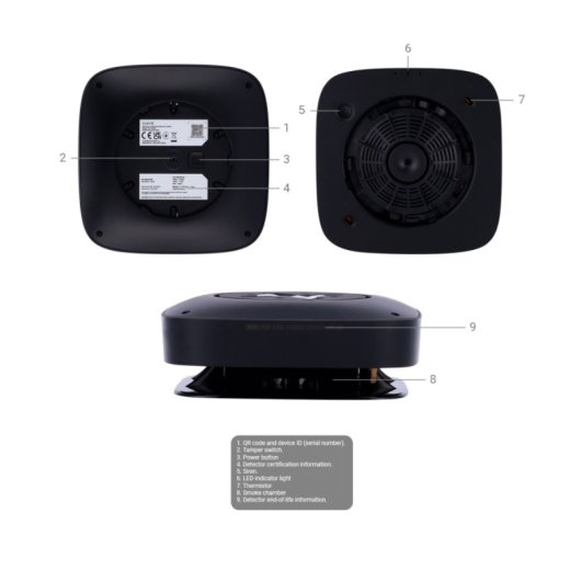 Detector de Incendio Ajax FireProtect 2 AJ-FIREPROTECT2-HS-RB-B Negro Sensor Óptico Calor/Humo Sirena 85dB Autonomía 7 a