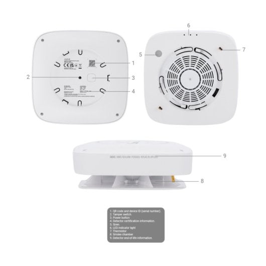 Détecteur de monoxyde de carbone et de chaleur Ajax FireProtect 2 RB, blanc, piles remplaçables