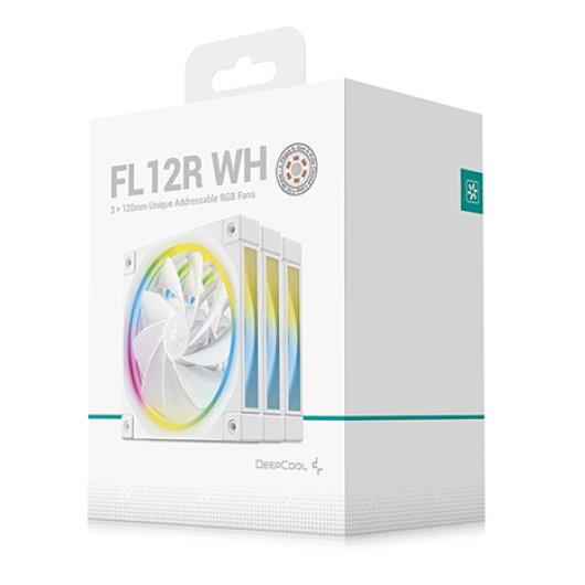 Refrigeración Aire DeepCool ARGB Universal 120mm FL12R WH-3 IN 1 Pack 3 Blancos PWM