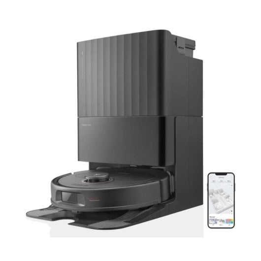 Robot aspirapolvere Roborock Q Revo MaxV Nero con aspirazione da 7000 Pa, intelligenza artificiale avanzata e base multifunzione