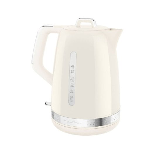 Bouilloire Moulinex BY320A 1,7 L 2400 W en plastique ivoire avec sécurité d'ouverture en douceur