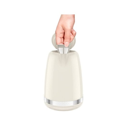 Bouilloire Moulinex BY320A 1,7 L 2400 W en plastique ivoire avec sécurité d'ouverture en douceur