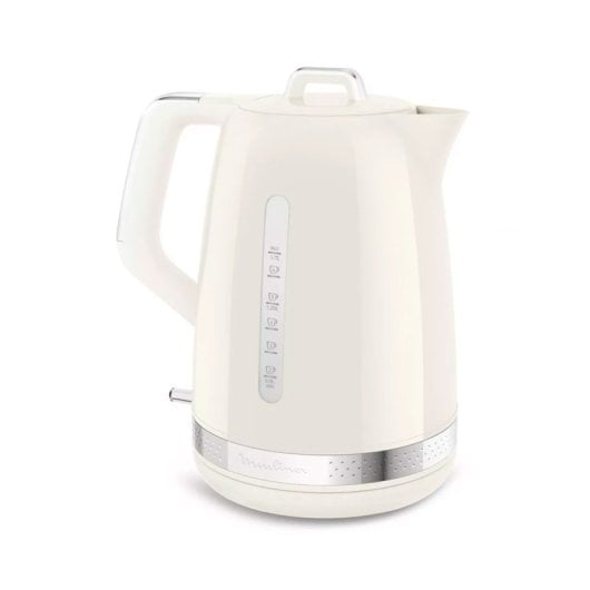 Bouilloire Moulinex BY320A 1,7 L 2400 W en plastique ivoire avec sécurité d'ouverture en douceur