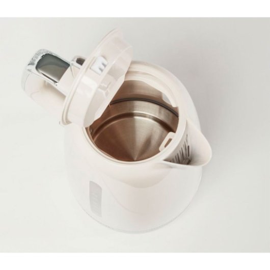 Bouilloire Moulinex BY320A 1,7 L 2400 W en plastique ivoire avec sécurité d'ouverture en douceur