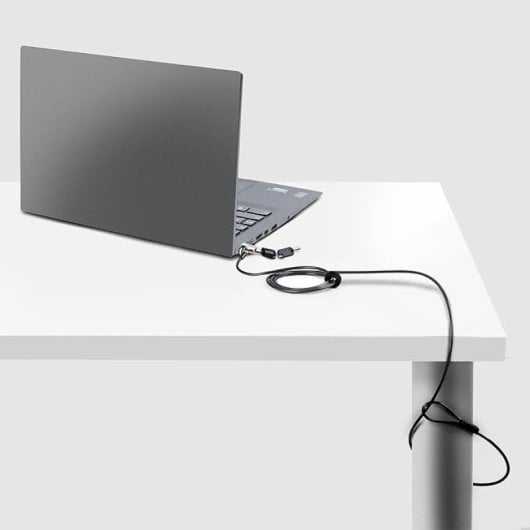L-Link LL-NOTEBOOK-LOCK-NANO Nano Key 1,8 m Stahl/Schwarzes Vinyl Anti-Diebstahl-Kabel 2 Schlüssel