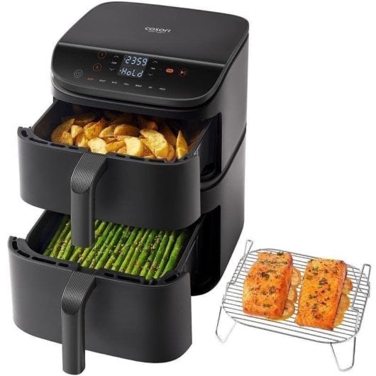 Friteuse sans Huile Cosori Turbo Tower Chef Edition 10,8L 2630W Double Compartiment Digital