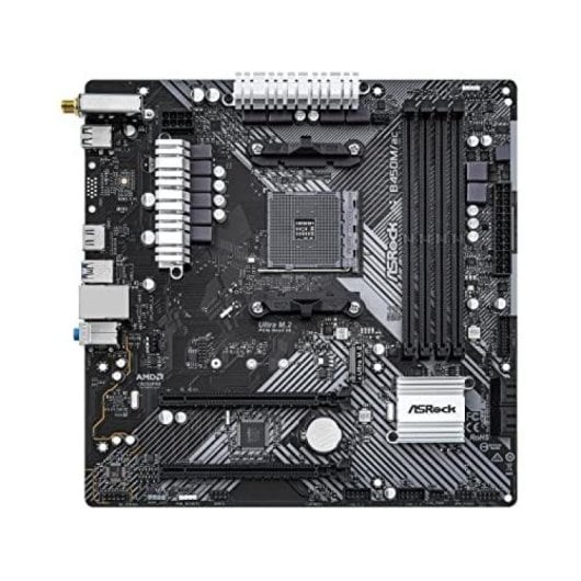 Carte mère Asrock B450 AMD B450M/ac R2.0 AM4 Micro ATX Wi-Fi HDMI DVI-D RAID CrossFireX