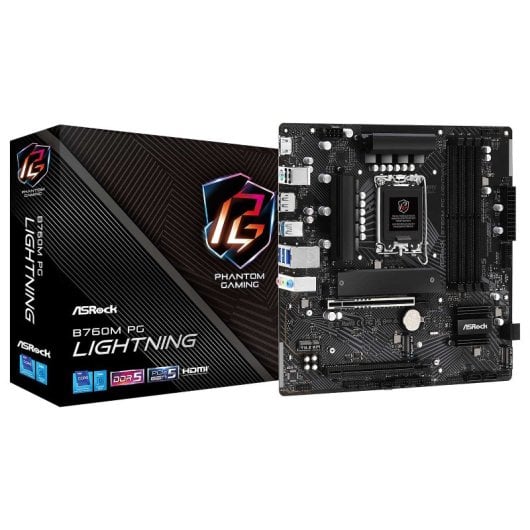 Carte mère ASRock B760 Intel B760 LGA 1700 Micro ATX B760M PG Lightning DDR5 M.2 PCIe 5.0 LAN 2.5GbE