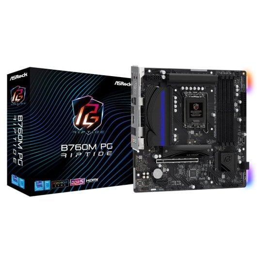Placa Base ASRock B760M Intel B760 Socket 1700 Micro ATX PG Riptide WiFi 6E M.2