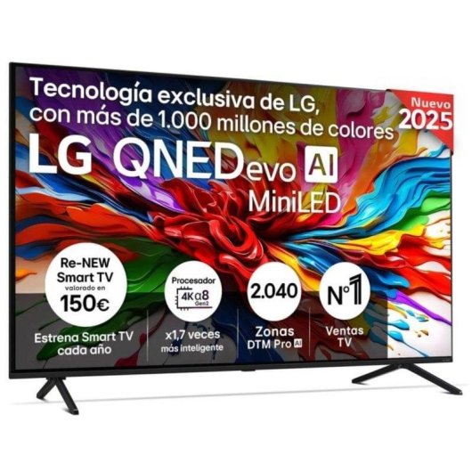 TV LG QNED MiniLED 65QNED92A6A 65" 4K UltraHD 120Hz Smart TV WebOS HDR10 Dolby Vision