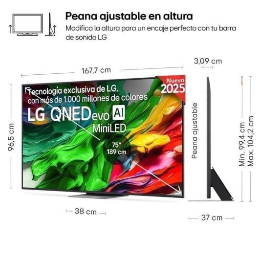 LG QNED MiniLED 75QNED87A6B 75" 4K Ultra HD Smart TV VRR 144Hz Dolby Vision Reacondicionado