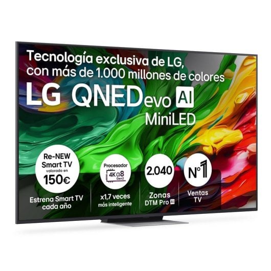 TV LG QNED MiniLED 65QNED87A6B 65" 4K UltraHD 120Hz Smart TV WebOS HDR10 Dolby Vision VRR FreeSync