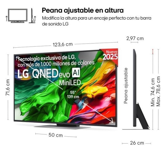 LG QNED MiniLED 55QNED87A6B 55″ 4K Dolby Vision HDR Smart TV WebOS 25