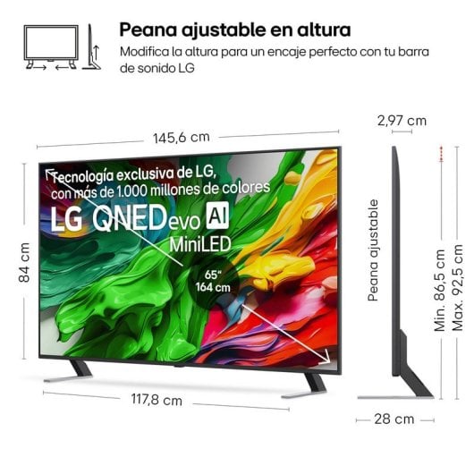 TV LG QNED evo 65QNED85A6C 65" 4K MiniLED Dolby Vision WiFi 6 AirPlay 2